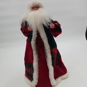 Festive Santa Claus Figurine in Red and Green